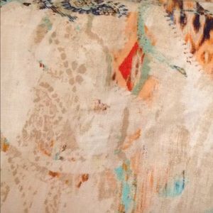 Chico's faded print linen palazzo pants.